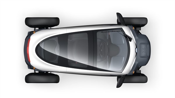 Renault TWIZY - Vue du dessus - Toit vitré panoramique